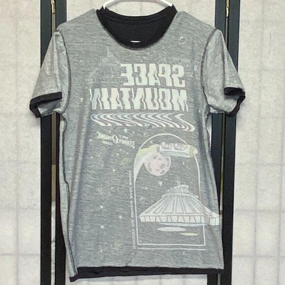Disney Space Mountain Tee Black M Parks Exclusive Graphic T-Shirt Short Sleeve - Picture 5 of 11